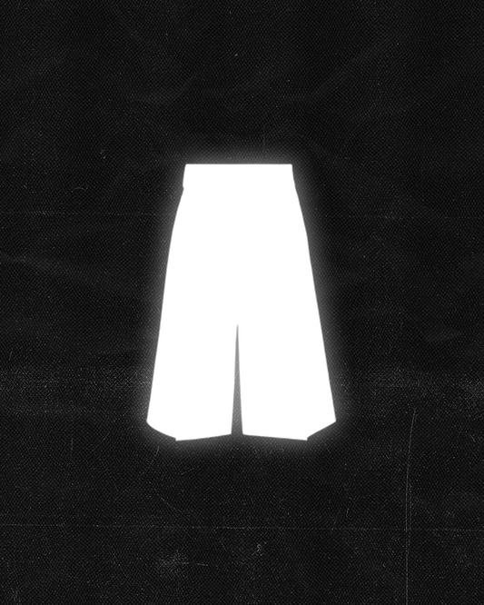 Pantalones oversize unisex con diseño conceptual minimalista en blanco sobre fondo negro